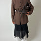 Stand up collar blazer | Terra brown