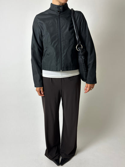 Light weight funnel-neck jacket | Black
