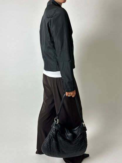 Light weight funnel-neck jacket | Black