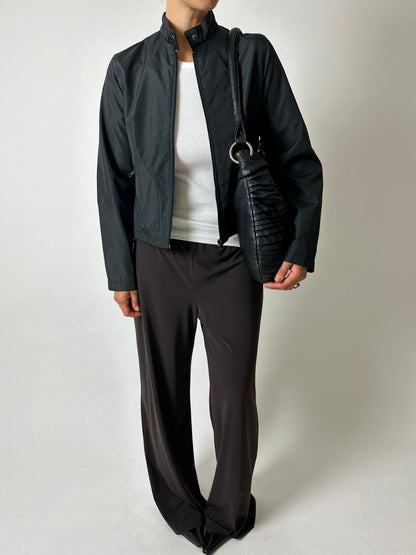 Light weight funnel-neck jacket | Black