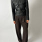 Leather fitted jacket | Black