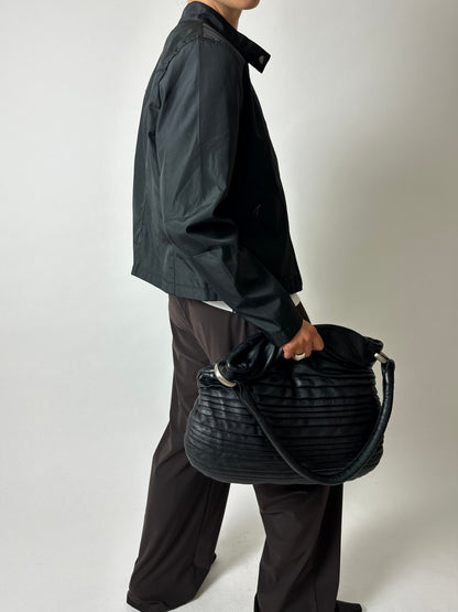 Light weight funnel-neck jacket | Black