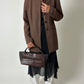Leather hand bag | Black / brown