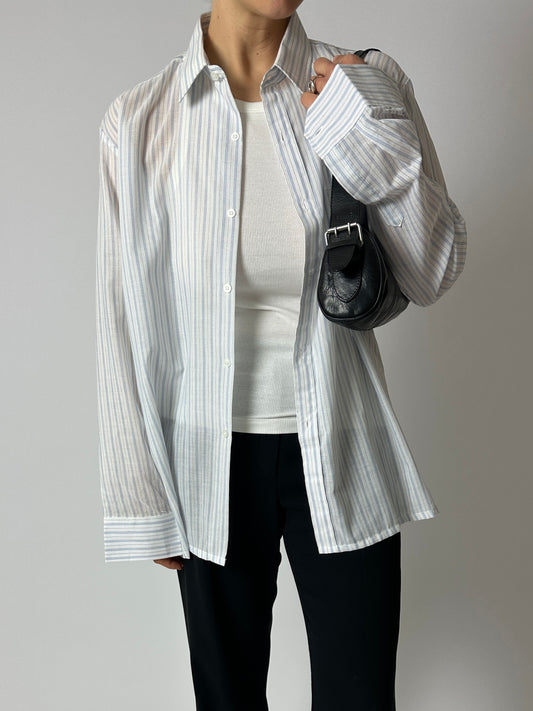 Relaxed striped shirt | White / Blue