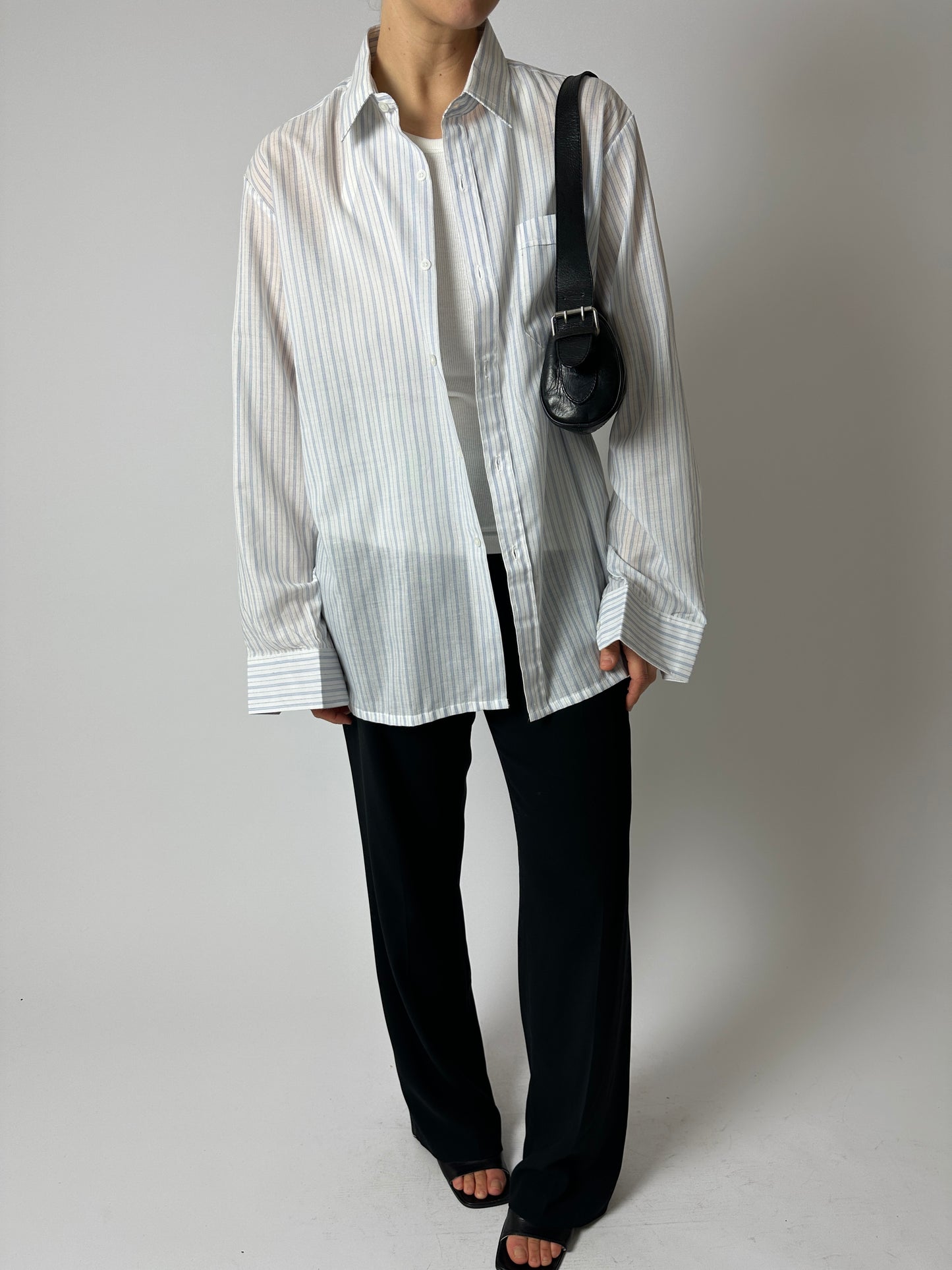 Relaxed striped shirt | White / Blue