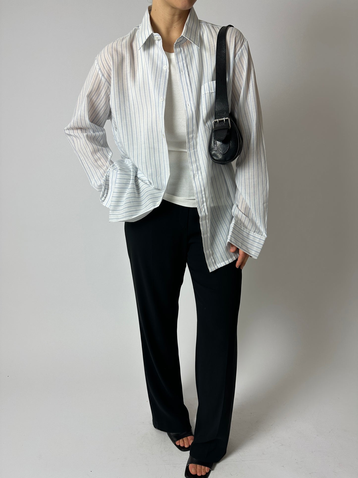 Relaxed striped shirt | White / Blue