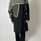 Silk dotted scarf | Black / Ecru