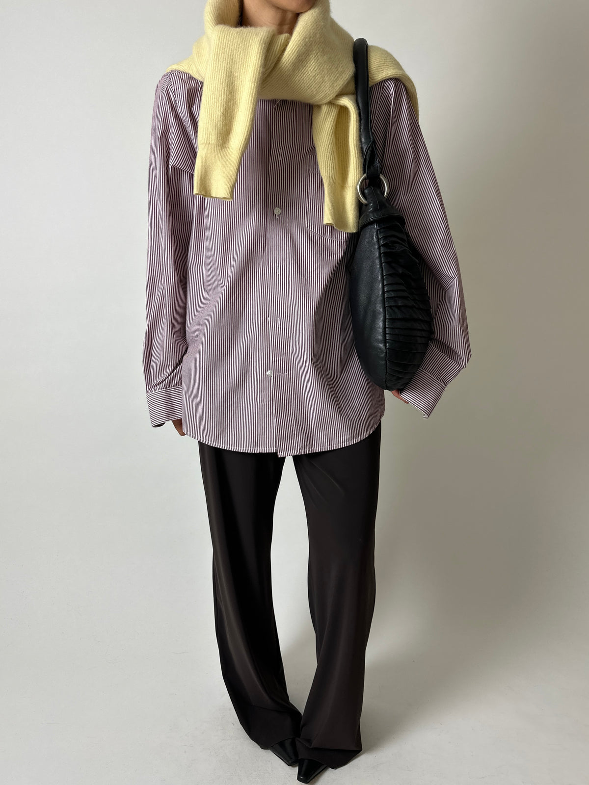 Relaxed fit striped shirt | White / Bordeaux