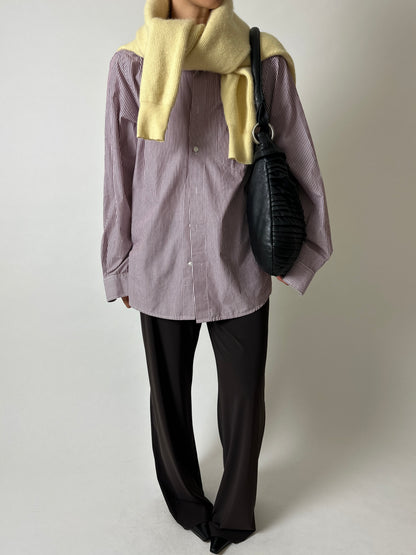 Relaxed fit striped shirt | White / Bordeaux