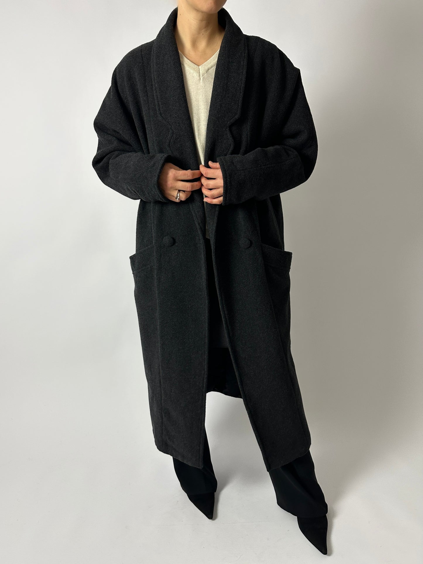 Long wool coat | Antrcite