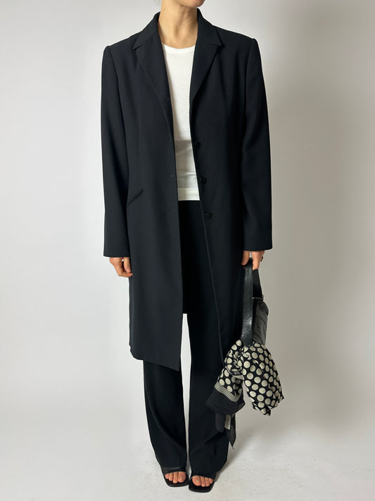 long blazer coat | Black