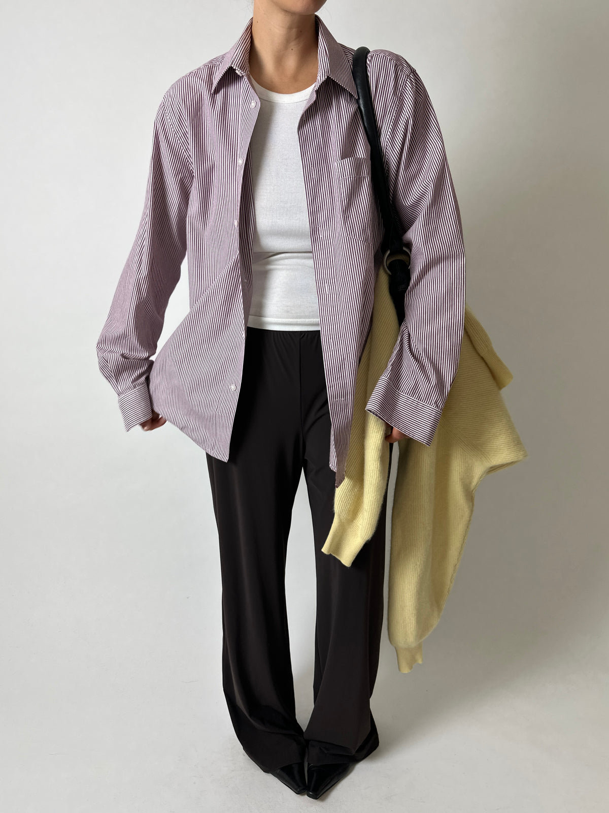 Relaxed fit striped shirt | White / Bordeaux