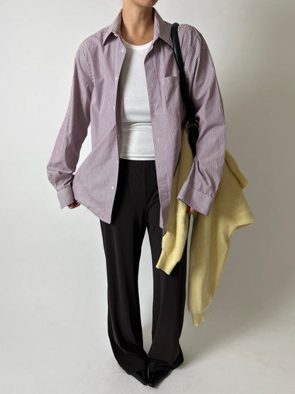Relaxed fit striped shirt | White / Bordeaux