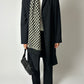 Silk dotted scarf | Black / Ecru