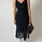 Sheer strap dress | Black