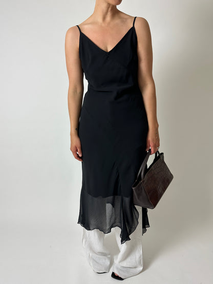 Sheer strap dress | Black