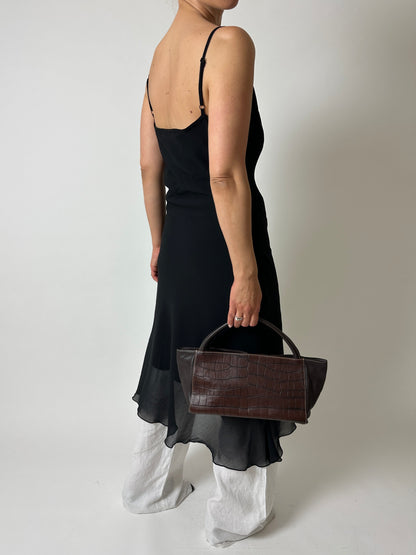 Sheer strap dress | Black