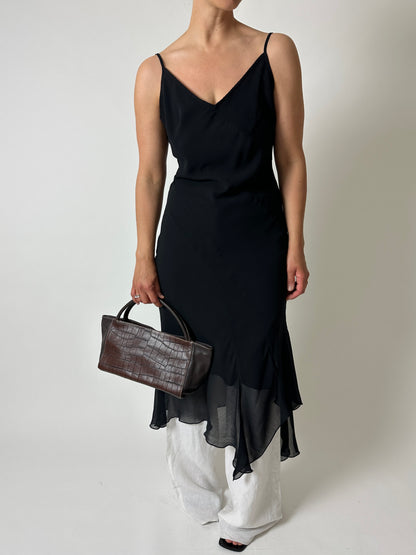 Sheer strap dress | Black