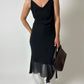 Sheer strap dress | Black