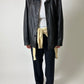 Leather faded jacket | Black