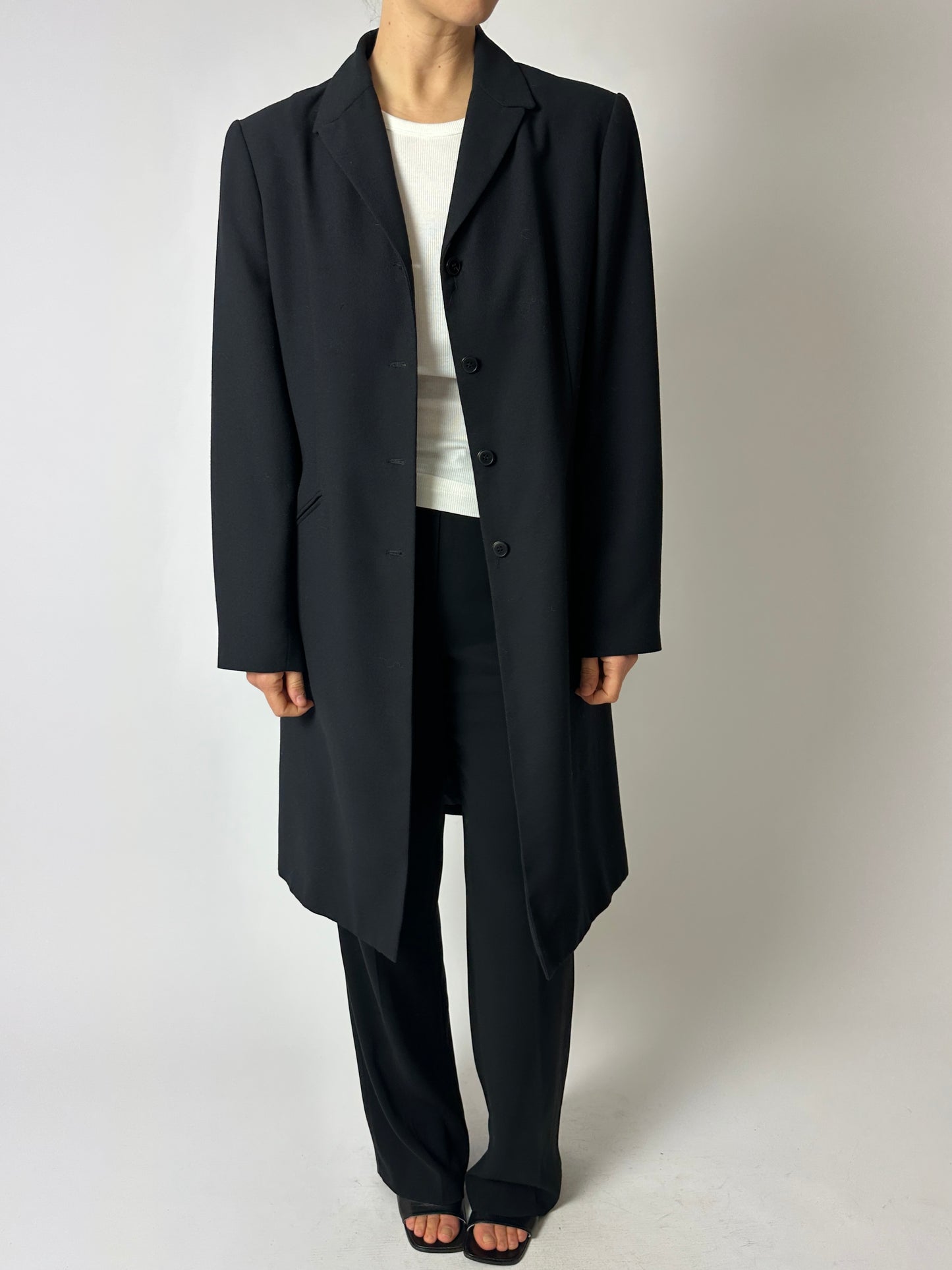 long blazer coat | Black