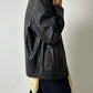 Leather faded jacket | Black