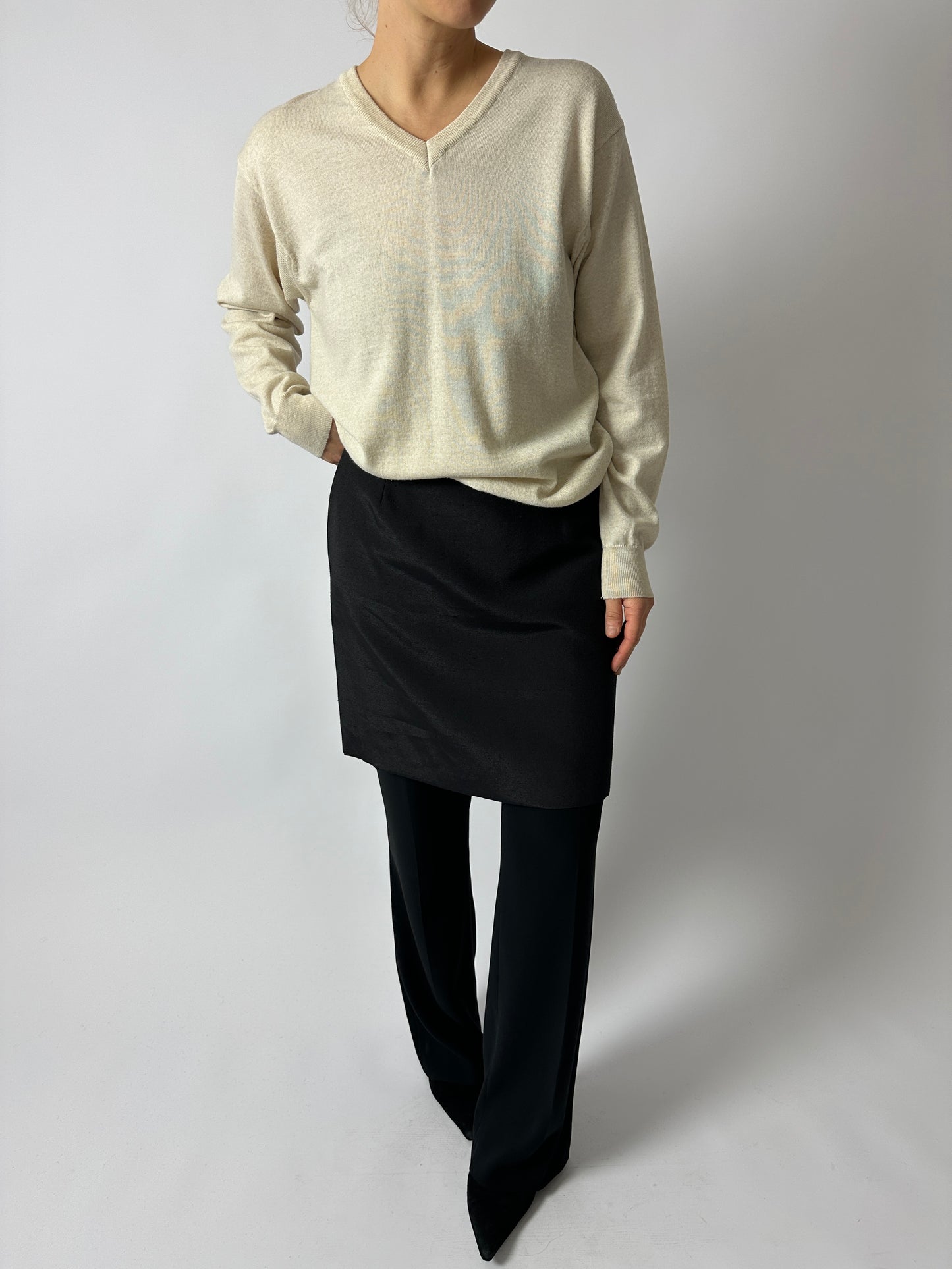 Wool blend jumper | Ecru