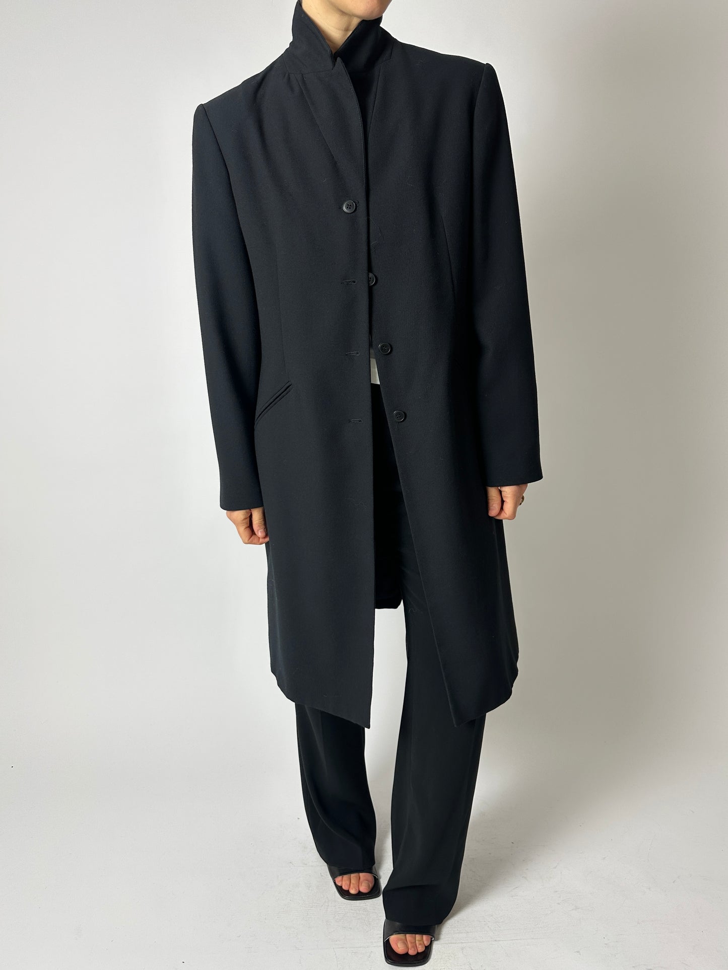 long blazer coat | Black