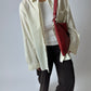 Oversized striped shirt | Lemon / white