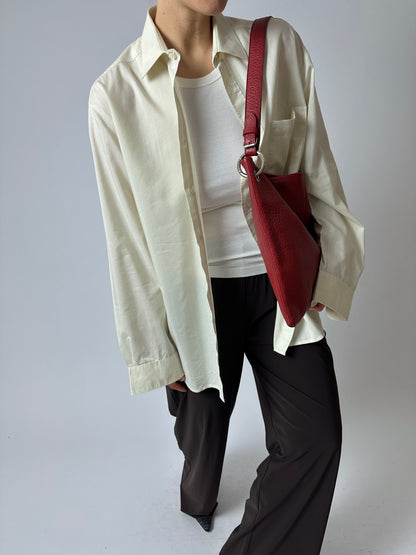Oversized striped shirt | Lemon / white