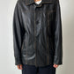 Leather faded jacket | Black
