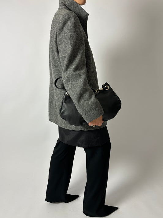 Wool zip coat | Grey