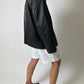 Leather faded jacket | Black