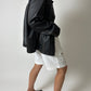 Leather faded jacket | Black
