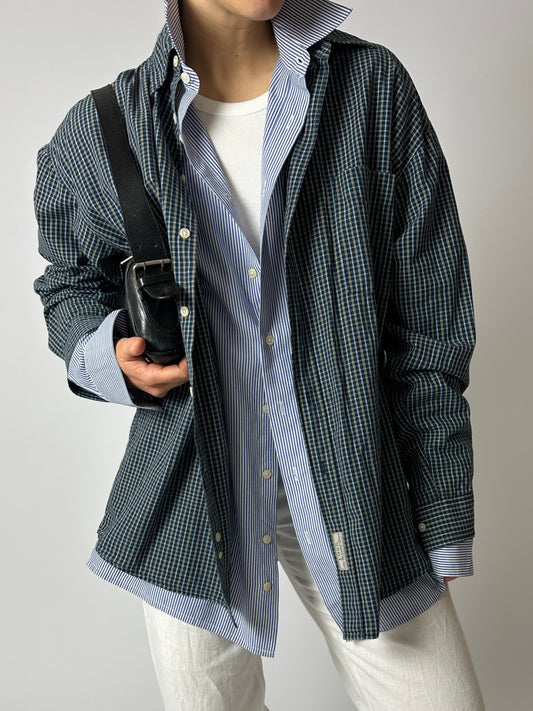 Mini checkered shirt | Blue / beige