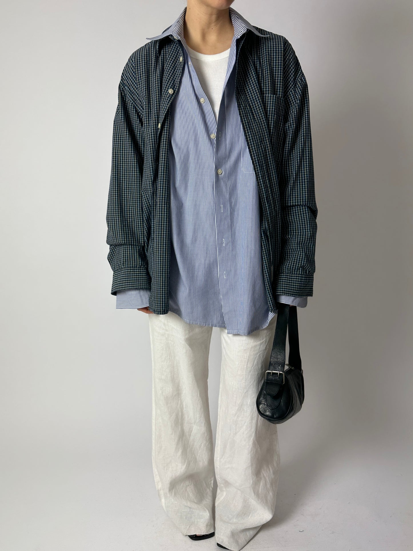 Oversized striped shirt | Blue / Off white