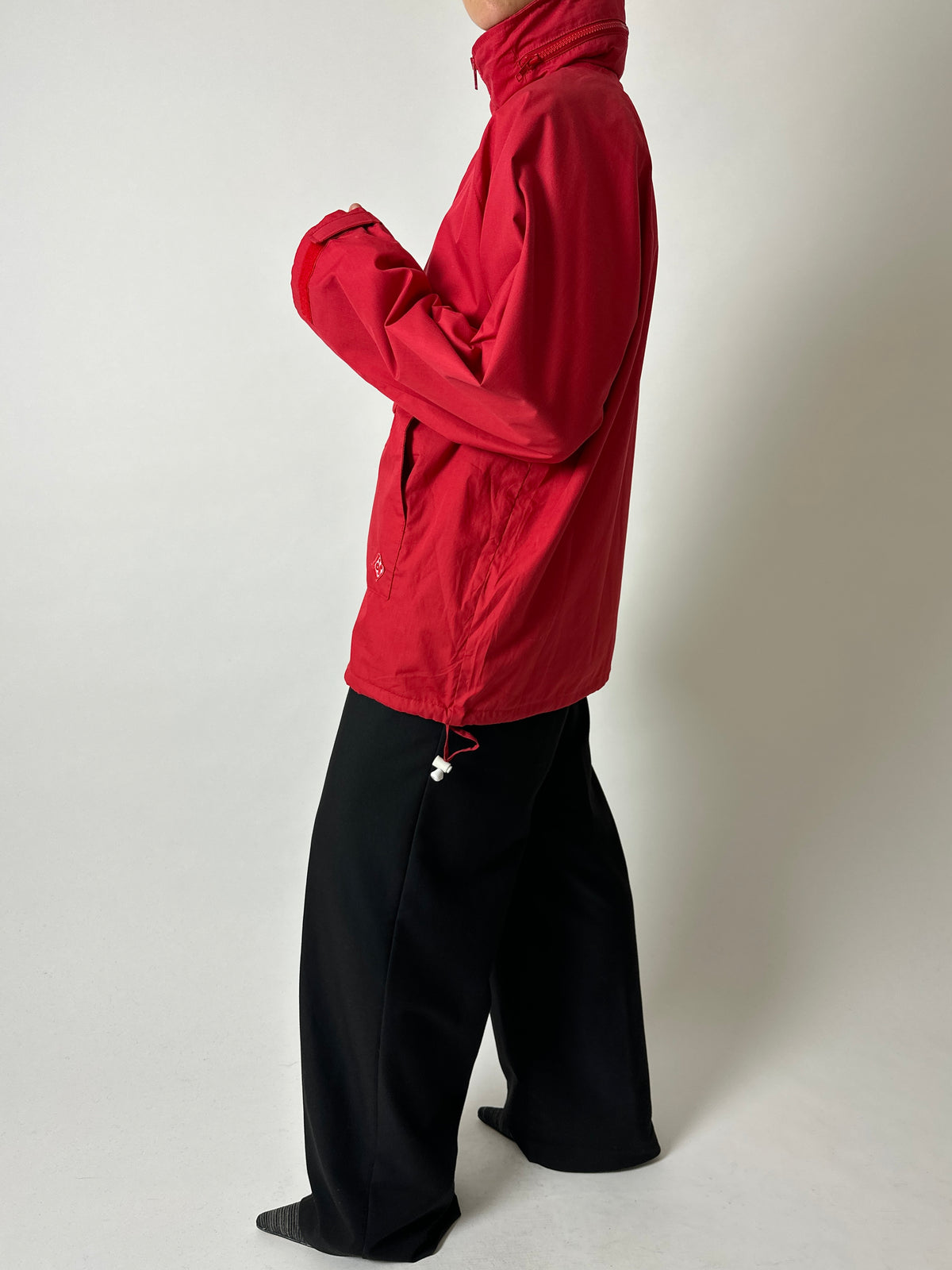 Funnel-neck Anorak Windbreaker | Red