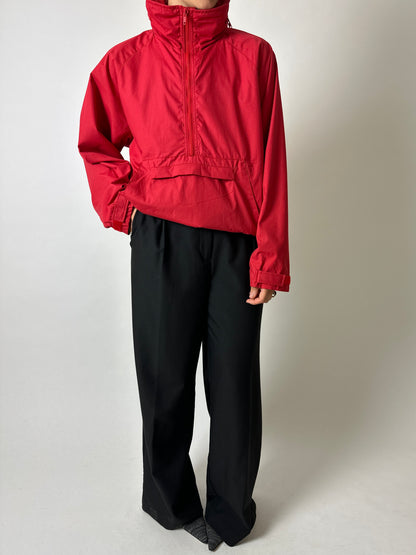 Funnel-neck Anorak Windbreaker | Red