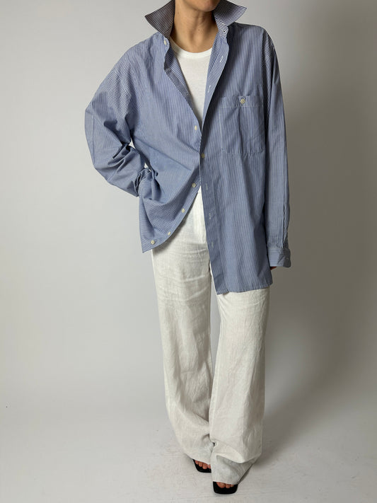 Oversized striped shirt | Blue / Off white