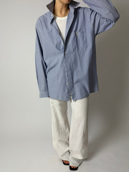 Oversized striped shirt | Blue / Off white