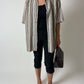 Cotton striped shirt | Black / Brown