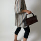 Cotton striped shirt | Black / Brown