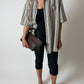 Cotton striped shirt | Black / Brown