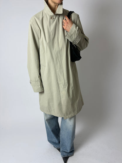 Long Mac coat | Grey / green