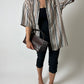Cotton striped shirt | Black / Brown