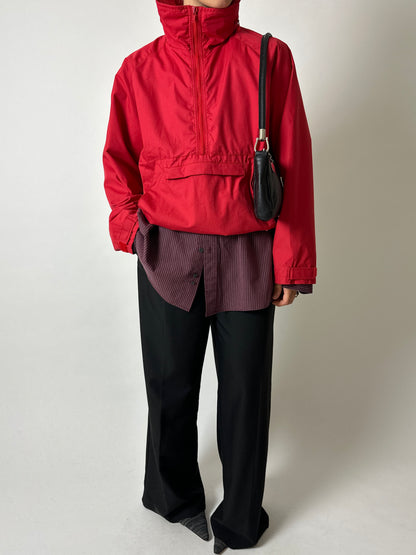 Funnel-neck Anorak Windbreaker | Red