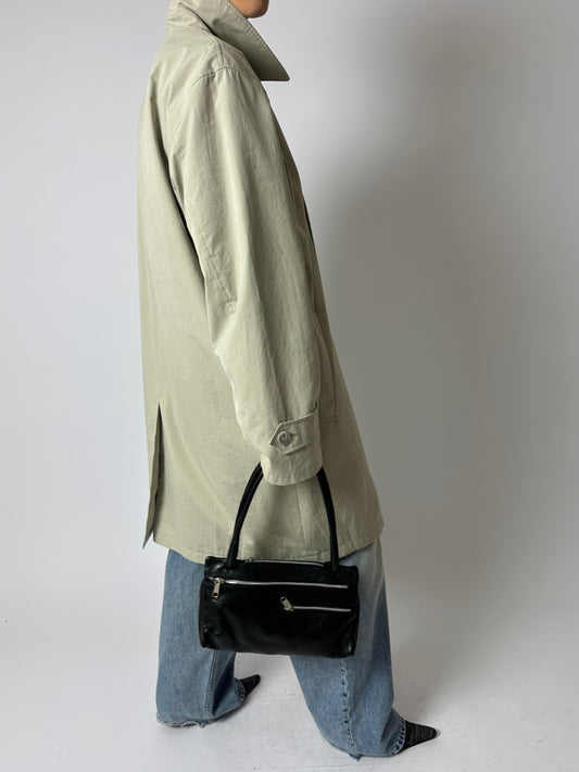 Long Mac coat | Grey / green