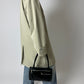 Leather zip shoulder bag | Black