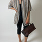 Cotton striped shirt | Black / Brown