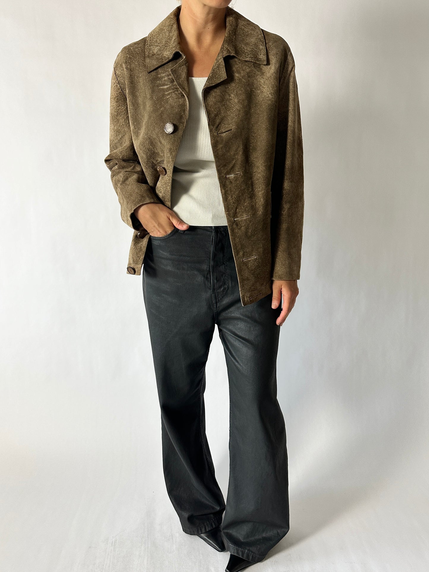 Leather jacket | Brown